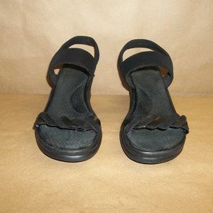 Skechers 2.5" Wedge Sandals Women's Size 9 Black Slip On Slingback Sparkle    C3